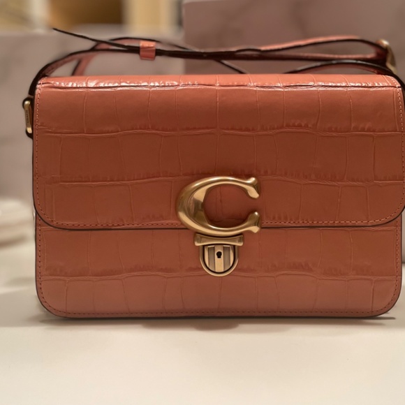 New Croc Effect Coach Studio Shoulder Bag - Picture 3 of 12